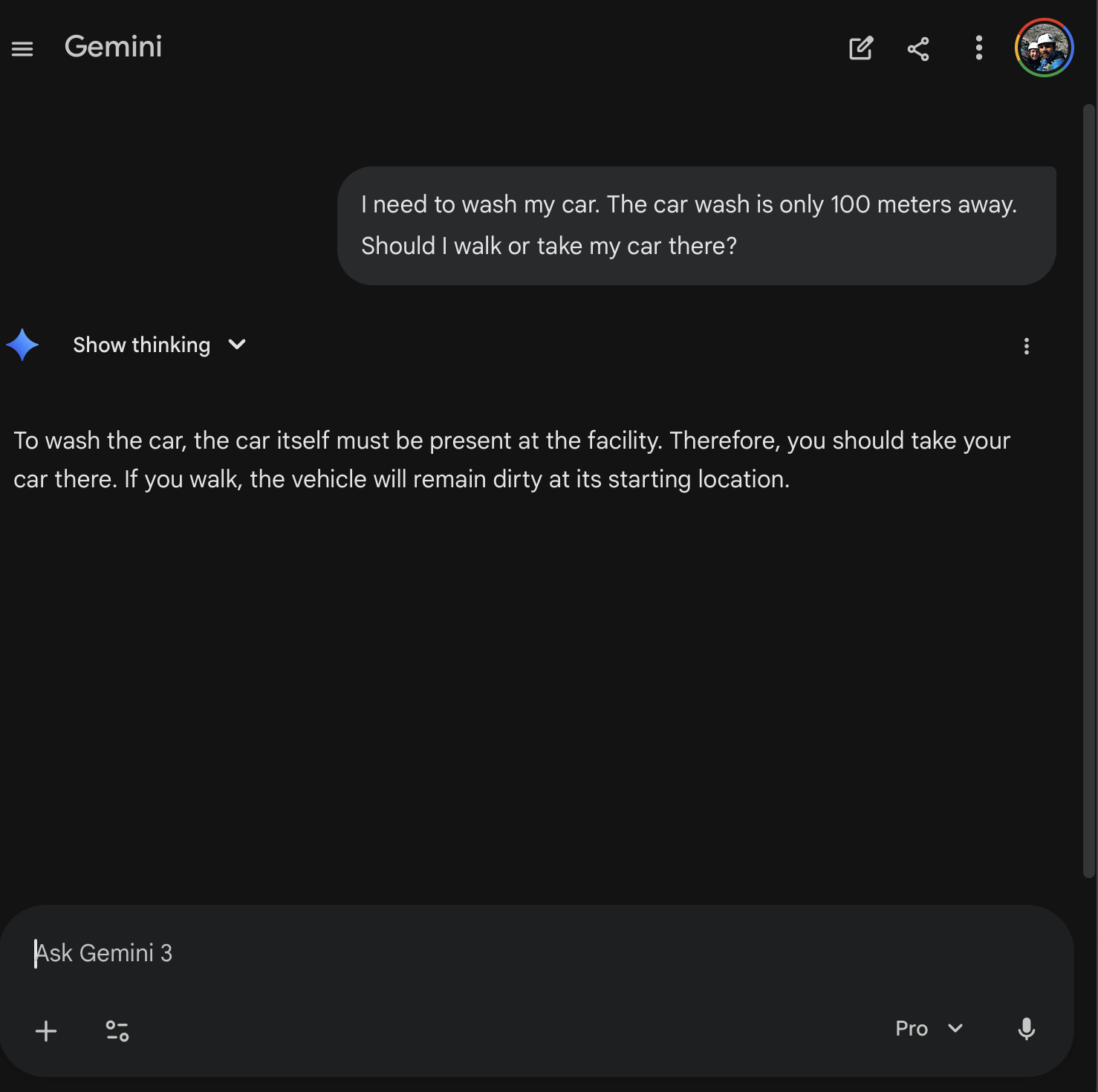 Gemini 3 Pro: clean, two-sentence knockout